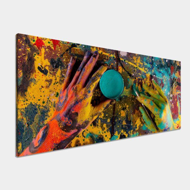 Canvas print Color hands, panoramic