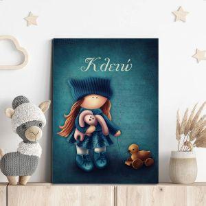 Canvas print Little girl with toys 2