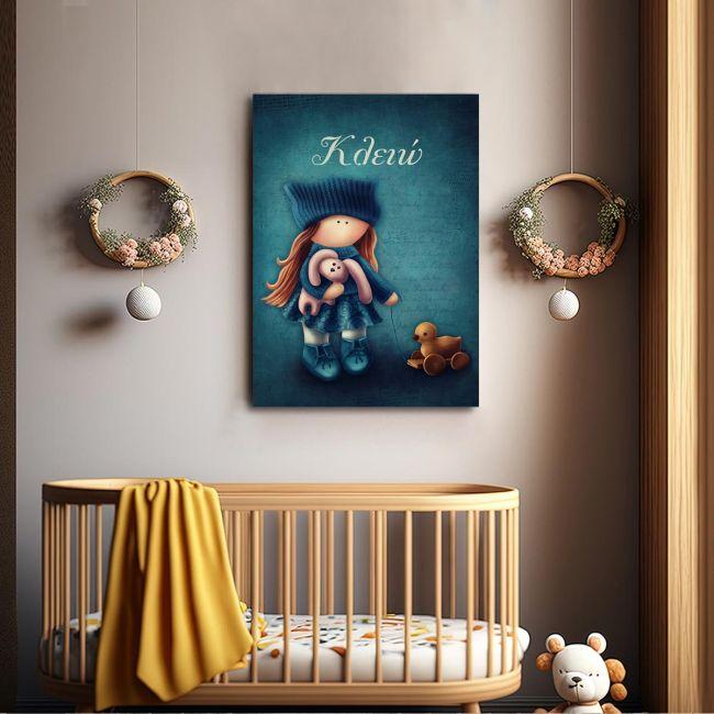 Canvas print Little girl with toys