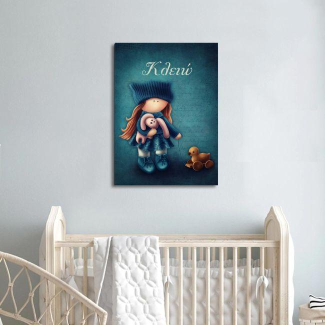 Canvas print Little girl with toys