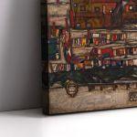 Canvas print Houses with laundry lines and suburban, Schiele Egon