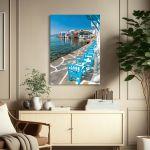 Canvas print Mykonos little Venice sidewalk