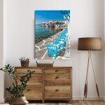 Canvas print Mykonos little Venice sidewalk