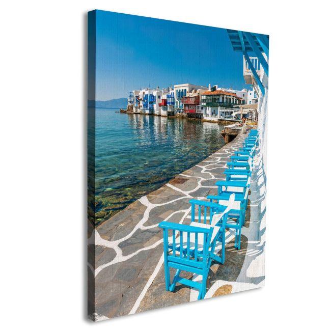 Πίνακας σε καμβά Μύκονος μικρή Βενετία sidewalk