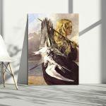 Canvas print Girl wth seagulls, Courbet Gustave