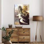 Canvas print Girl wth seagulls, Courbet Gustave