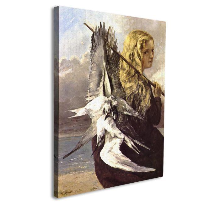 Πίνακας ζωγραφικής Girl wth seagulls, Courbet Gustave