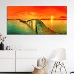 Πίνακας σε καμβά Lagoon sunset, πανοραμικός