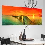 Canvas print Lagoon sunset, panoramic