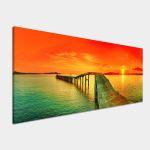 Canvas print Lagoon sunset, panoramic