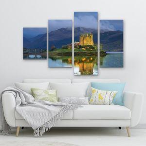 Πίνακας σε καμβά Eilean Donan castle, τετράπτυχος