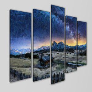 Canvas print Cloudless night five panels 2