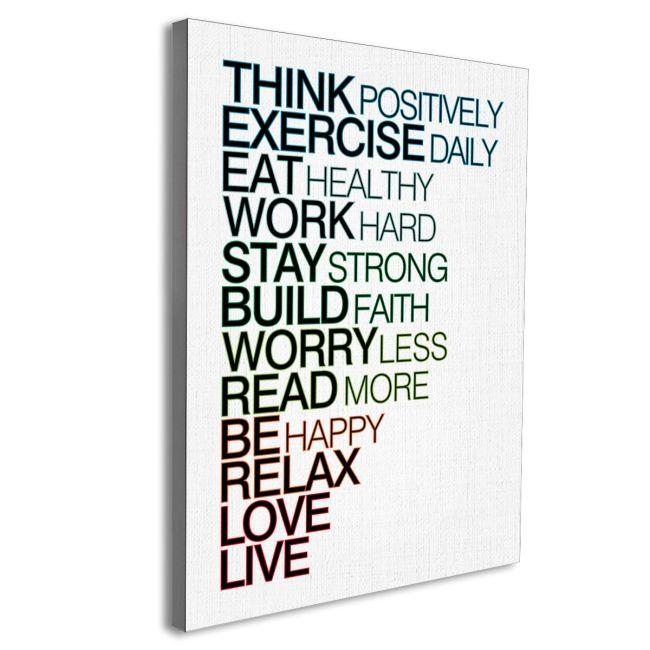 Canvas print Think positively black