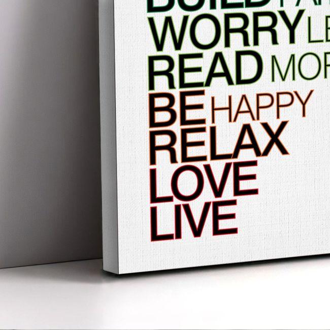 Canvas print Think positively black