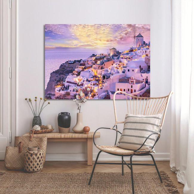 Canvas printAmazing sunset, Santorini