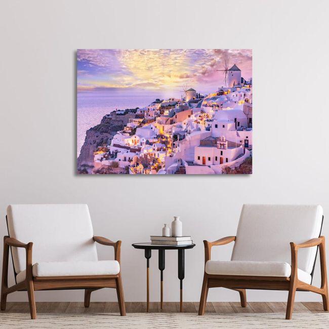 Canvas printAmazing sunset, Santorini