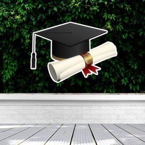 Wooden figure Graduation hat 2