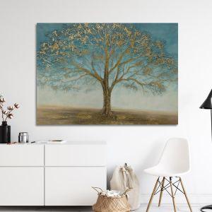 Πίνακας σε καμβά Tree in gold