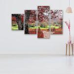 Πίνακας σε καμβά Red leaves, τετράπτυχος