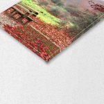 Canvas print Red leaves, four panels