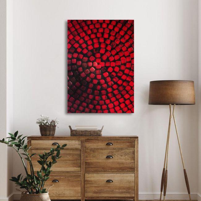 Canvas print Acrylic red on black