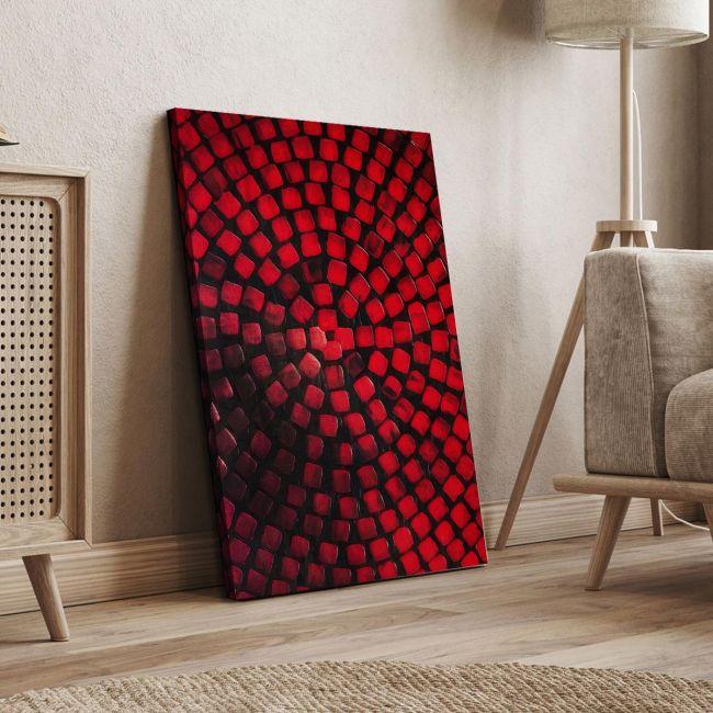 Canvas print Acrylic red on black