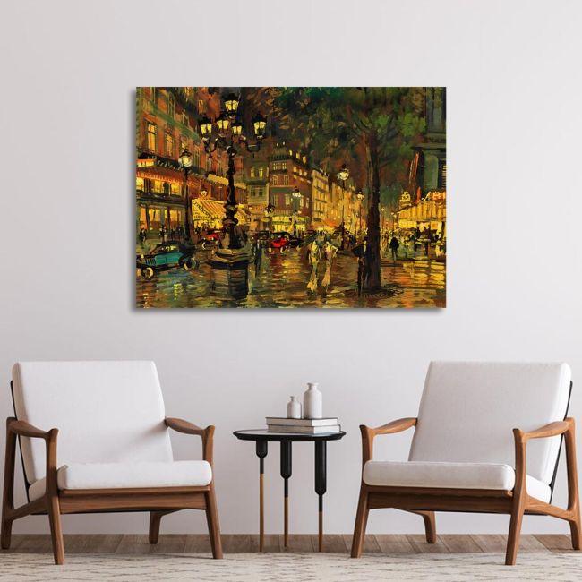 Canvas print Paris by night I, Korovin K.