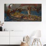 Canvas print Ulysses and the Sirens, Waterhouse J. W. panoramic