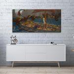 Canvas print Ulysses and the Sirens, Waterhouse J. W. panoramic