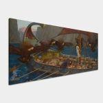 Canvas print Ulysses and the Sirens, Waterhouse J. W. panoramic