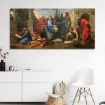 Canvas print Aspasia surrounded by philosophers, Michel Corneille the Younger panoramic