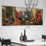 Canvas print Aspasia surrounded by philosophers, Michel Corneille the Younger panoramic
