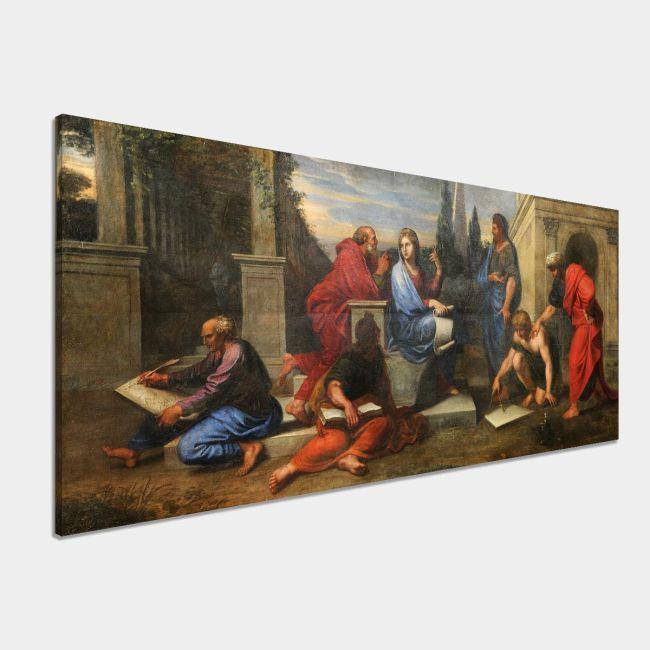 Canvas print Aspasia surrounded by philosophers, Michel Corneille the Younger panoramic