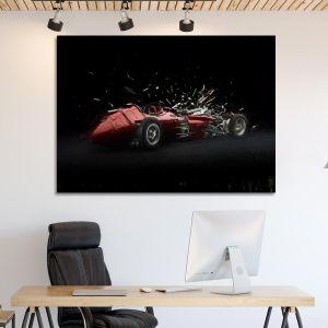 Canvas print Vintage red car painting