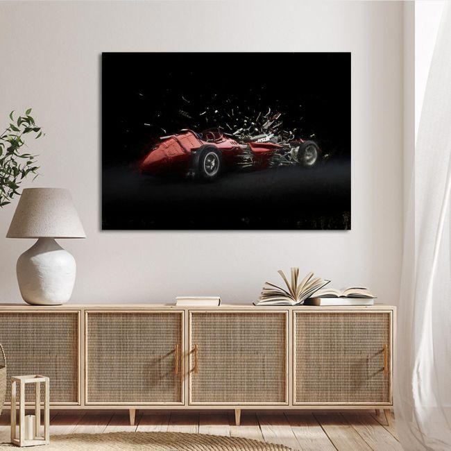Canvas print Vintage red car painting
