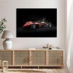Canvas print Vintage red car painting