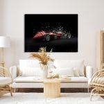 Canvas print Vintage red car painting