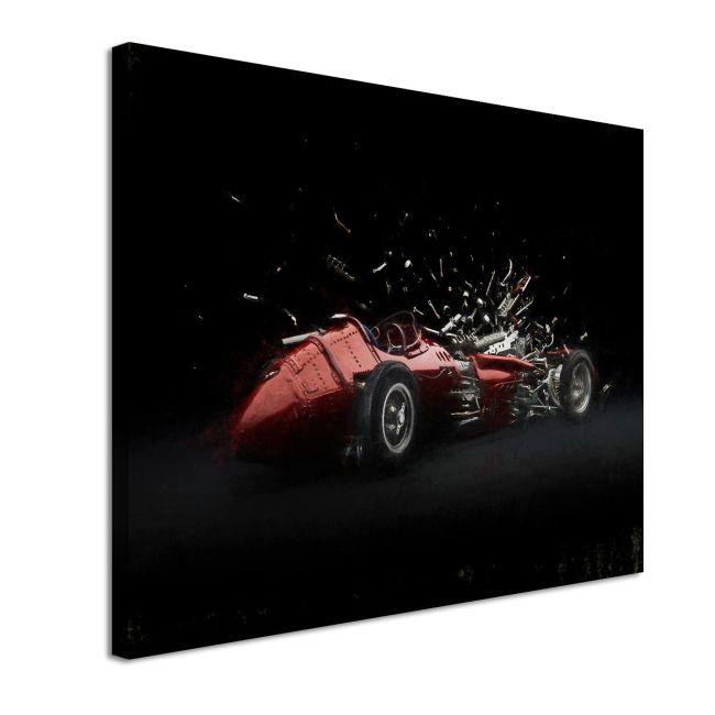 Πίνακας σε καμβά Vintage red car painting