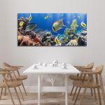 Πίνακας σε καμβά Corals and fishes, πανοραμικός
