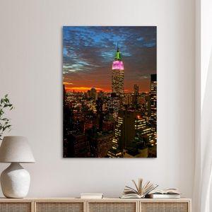 Πίνακας σε καμβά Νέα Υόρκη, New York City midtown skyline at dark