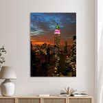 Πίνακας σε καμβά Νέα Υόρκη, New York City midtown skyline at dark