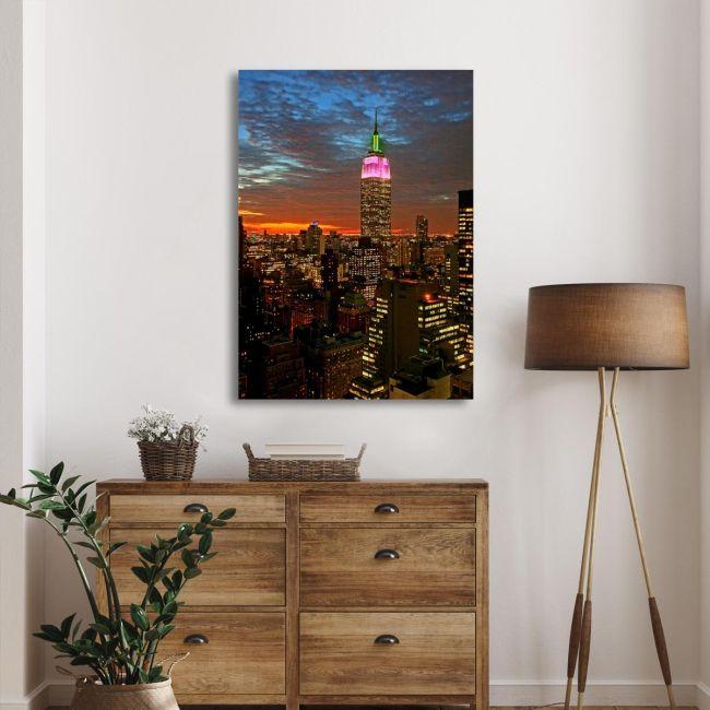 Canvas print New York City midtown skyline at dark