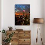 Canvas print New York City midtown skyline at dark