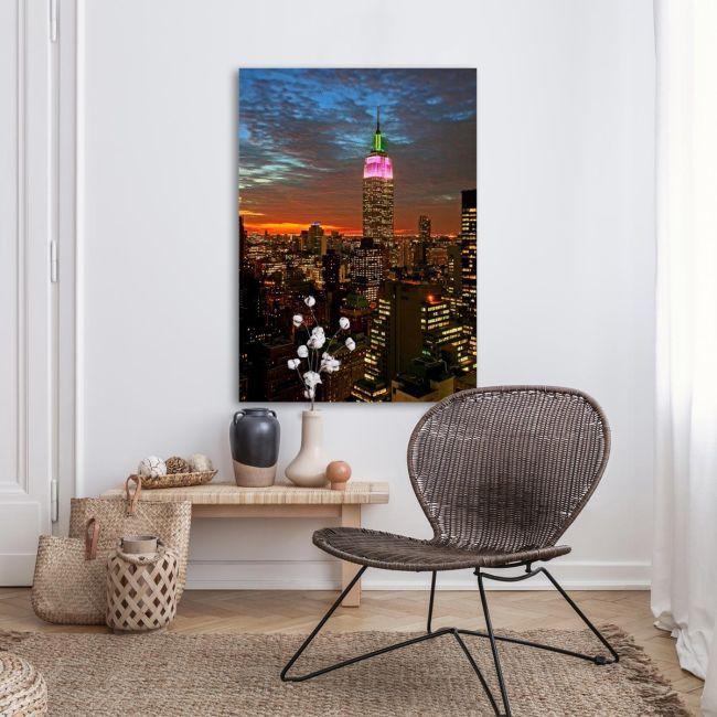 Canvas print New York City midtown skyline at dark