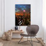 Canvas print New York City midtown skyline at dark