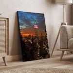 Canvas print New York City midtown skyline at dark