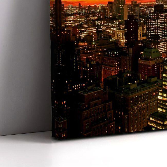 Canvas print New York City midtown skyline at dark