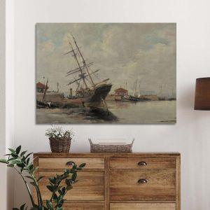 Canvas print Ship at harbor Xatzis