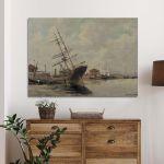 Canvas print Ship at harbor Xatzis