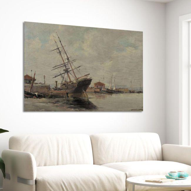 Canvas print Ship at harbor Xatzis
